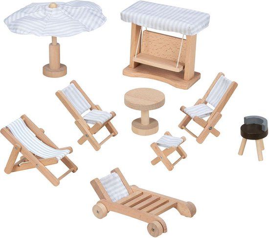 Goki Houten Poppenmeubels Tuinmeubels - 9dlg.