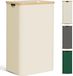 Panier à linge - Bambou Bois - Avec couvercle - Pliable - 85L - Sac à linge inclus - Étroit et haut - Beige