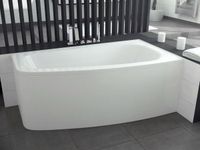Badland LUNA hoekbad 150 x 80 cm rechts wit met styropor ombouw