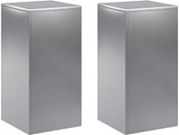vidaXL Plantenstandaard 2 stuks zilver 30 x 30 x 60 cm Roestvrij staal