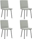 vidaXL Eetkamerstoelen 4 stuks fluweel lichtgrijs