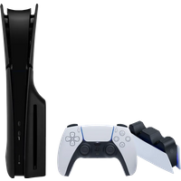PlayStation 5 Slim Disc Edition Bundle with Black Covers and Charging Station