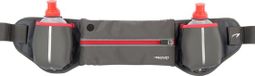 Avento Ceinture de course avec 2 bouteilles d'eau - Addy - Gris/Rose fluo
