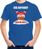 Bellatio Decorations Shoppartners Bv Fun Kerstshirt / Kerst t-shirt Did anybody hear my fart blauw voor kinderen - Kerstkleding / Christmas outfit 104/110