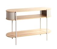 HAKU Consoletafel, eiken, grijs, metaal, spaanplaat, afmetingen: B 110 x H 76 x D 39 cm, stijl: modern
