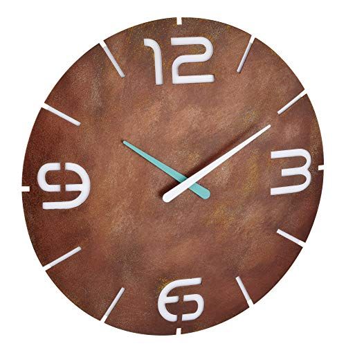 TFA Contour design wandklok analoog - 60.3536.08 - roestig uiterlijk - Ø 35 cm