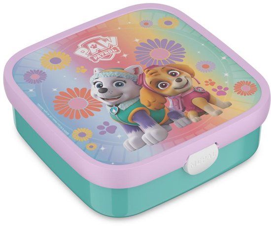 Mepal Bento lunchbox groot Campus - 1.25 l - Inclusief 2 uitneembare lekdichte bentobakjes & vorkje - Paw Patrol Girls