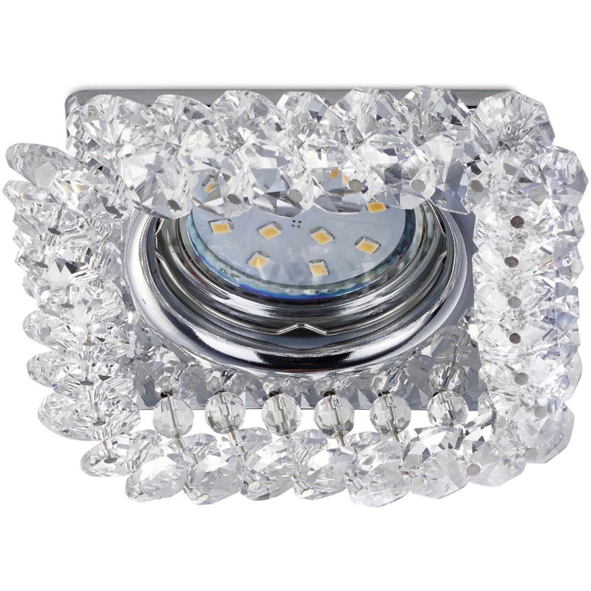 BES LED LED Downlight Slim - Trion Dilomy - GU10 - Vierkant - Glans Chroom - Aluminium