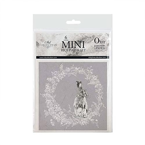 ITD Collection Mini Creative Set 14,8 x 14,8 cm (6 vellen), Decoupage Rijstpapier voor scrapbooking en knutselen, meerkleurig (RSM054 - HS code 48021000)