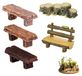 Merkloos Miniatuur bankje - 1:12 - Hout - Drie kleuren