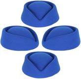Merkloos Stewardess hoedje voor dames - Blauw