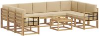 vidaXL - Hoek loungeset - 9 zitplekken - Polyester - Wit en Beige