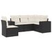 vidaXL 6-delige Loungeset met kussens, polyrattan, zwart