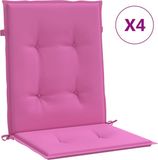VidaXL Stoelkussens - 4 stuks - Lage rug - Stof - Roze