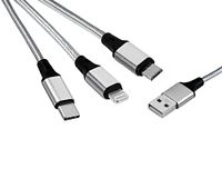 MUTTO 3-in-1 universele USB-oplaadkabel met micro-USB/USB-C/LIGHTNING voor Apple, compatibel met iPhone Serie 11 & 12/X/XS/XR/8/8 Plus/7/7 Plus en Android, Samsung, Huawei, Kindle, Xiaomi