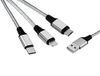 MUTTO 3-in-1 universele USB-oplaadkabel met micro-USB/USB-C/LIGHTNING voor Apple, compatibel met iPhone Serie 11 & 12/X/XS/XR/8/8 Plus/7/7 Plus en Android, Samsung, Huawei, Kindle, Xiaomi