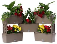 Bama Brick Jardinière empilable 75L 59x23x27 cm 5 Pièces Taupe