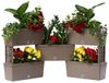 Bama Brick Jardinière empilable 75L 59x23x27 cm 5 Pièces Taupe