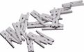 Haza Mini knijpertjes - 80x st - zilver - 2 cm - hout - knijpers - miniknijpers - kleine wasknijpers - voor kaarten - hobby
