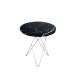 OX Denmarq Table basse Mini O Tall marbre noir, support en acier inoxydable