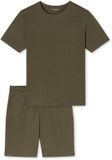 SCHIESSER Pyjama kort Heren Olijfgroen Katoen Effen