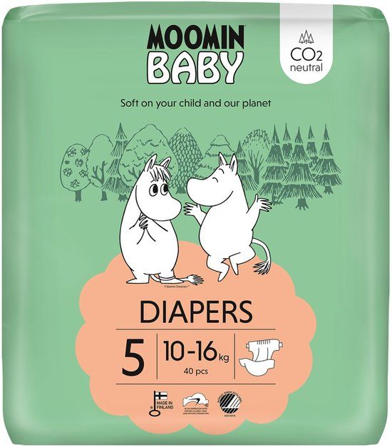 Moomin Baby Eco Wegwerpluiers - Maat 5 - 40 stuks