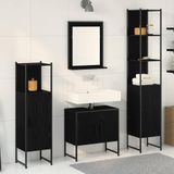 Maison Exclusive - Armoire de salle de bain avec étagères, 4 pièces, noir, bois composite