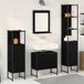 Maison Exclusive - Armoire de salle de bain avec étagères, 4 pièces, noir, bois composite