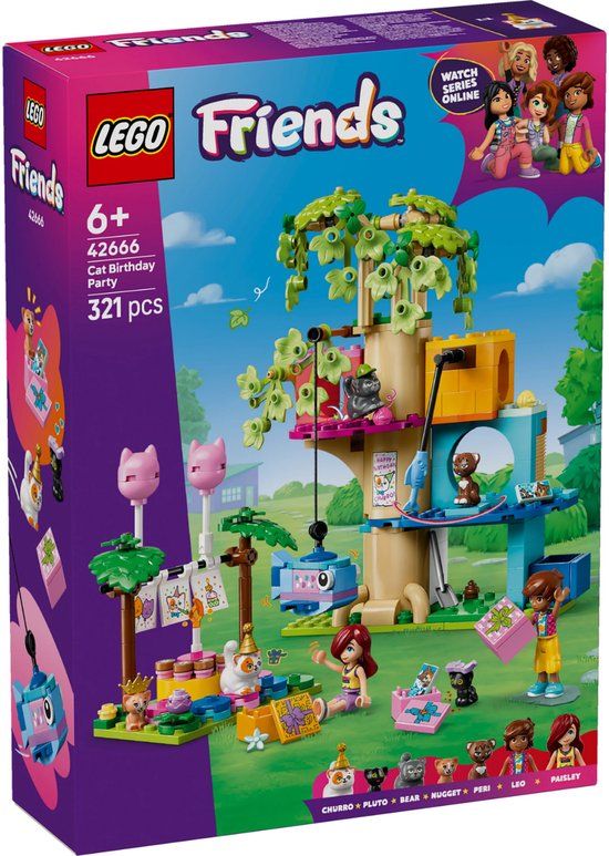 LEGO® Friends Kattenverjaardagsfeestje en Boomhut Set - 42666