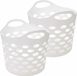 5Five Panier à linge/panier de rangement flexible - 2x - rond - blanc - 28 litres - D39 x H54 cm