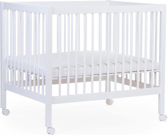 Childhome Park 97 Box - White - Wooden - Adjustable Height - With Wheels