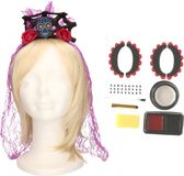 Merkloos Verkleed setje Day of the Dead - sugar skull schmink en diadeem - Halloween/Carnaval accessoires