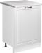 Vicco Keukenonderkast R-Line, Wit landelijk/Wit, 60 cm met 1 deur marmer werkblad