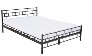 Viking Choice Metalen bedframe met lattenbodem- 120x200-versierd - zwart - stevig