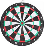 Masterdarts Lifetime Tweezijdig dartbord - 40,5 cm - Inclusief 6 darts - Zwart/wit ontwerp