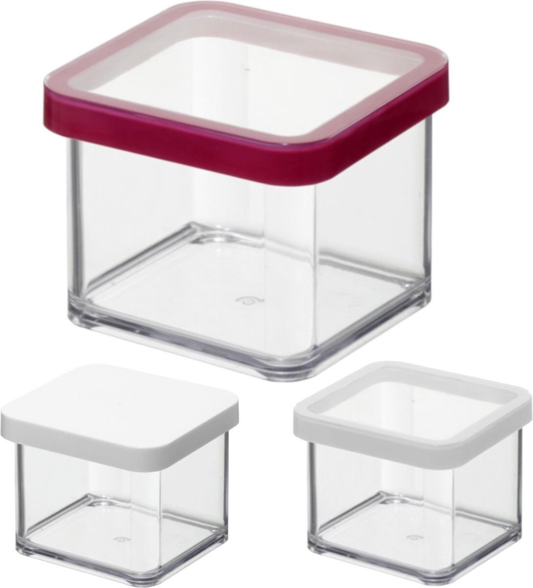 Rotho Babydesign Premium Can LOFT 10x10x7 cm Transparant / Rood 500 ml