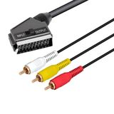 VoltShine Euro-aansluiting op 3 RCA switch, 2 m