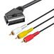 VoltShine Euro-aansluiting op 3 RCA switch, 2 m
