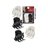 Natural Care - Zwart/wit haarklemmen, 4 stuks.