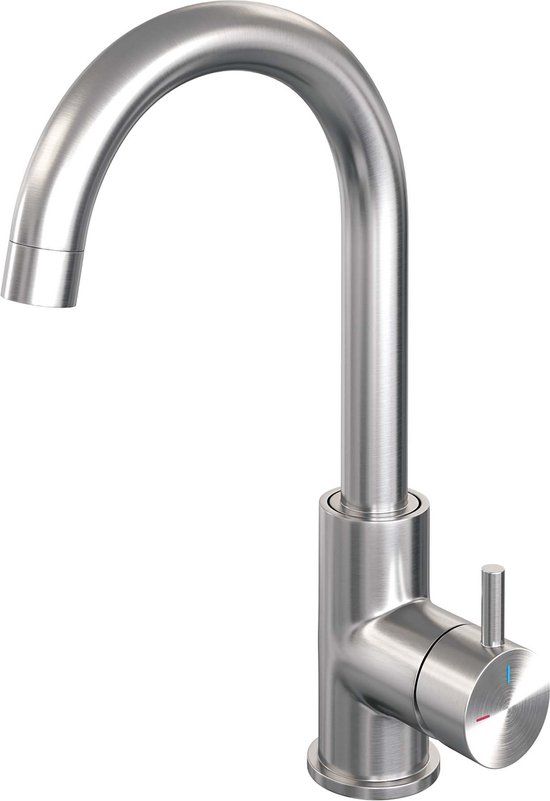 Brauer Brushed Wastafelmengkraan Opbouw - Hoog - Draaibaar - Geborsteld RVS