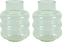 Countryfield Bloemenvaas Bubbles - 2x - helder transparant - glas - D17 x H22 cm