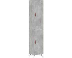 vidaXL Hoge kast 34,5x34x180 cm bewerkt hout betongrijs