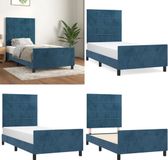 vidaXL Cadre de lit sans matelas 90x190 cm velours bleu foncé