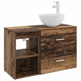 vidaXL Badkamermeubel Set 2 st Oud hout Bewerkt hout