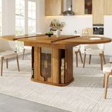 MODFU - Uitschuifbare Eettafel - Opbergruimte - Modern - MDF - Walnoot - 118-158 X 118 Cm