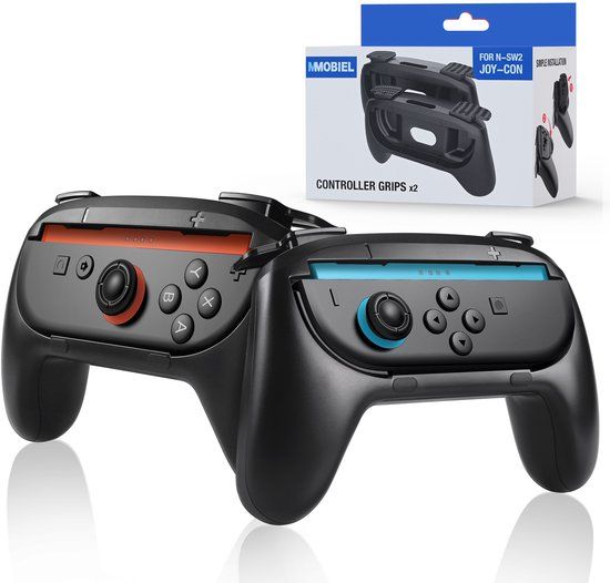 MMOBIEL Grips voor Nintendo Switch 2 – 2-Pack Ergonomische Antislip Handgrepen voor Joy-Con Controllers – Zwart