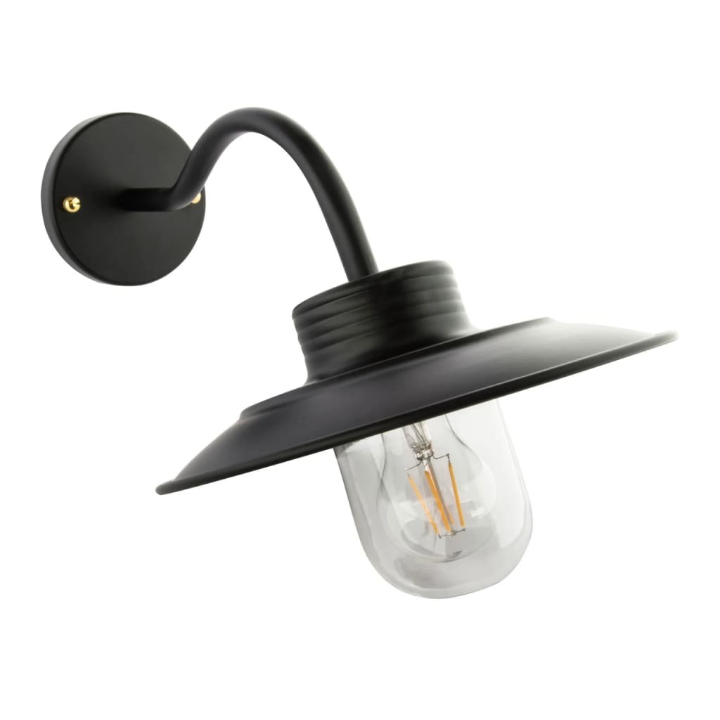 Groenovatie IndustriÃ«le Wandlamp Metaal En Glas Voor Buiten, Zwart .