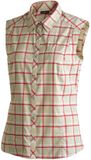 Maier Sports Mouwloze blouse voor dames Sana bruine cheque geruit Polyester Regular Fit