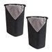 Mind Reader Basket Collection, slanke wasmand, inhoud 60 liter, uitgesneden handgrepen, scharnierdeksel, geventileerd, set van 2, zwart