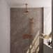 Brauer Copper Carving Thermostatische Regendoucheset Inbouw - Hoofddouche 20 cm - Met Drukknoppen - Handdouche Staaf - Doucheslang - Geintegreerde Glijstang